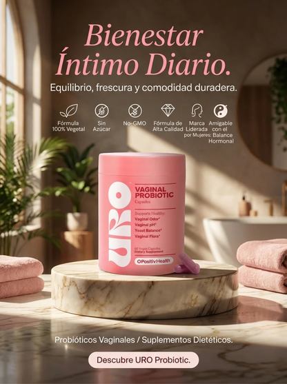 URO — Probióticos Vaginales 60 cápsulas | Apoyo para flora íntima y bienestar urinario