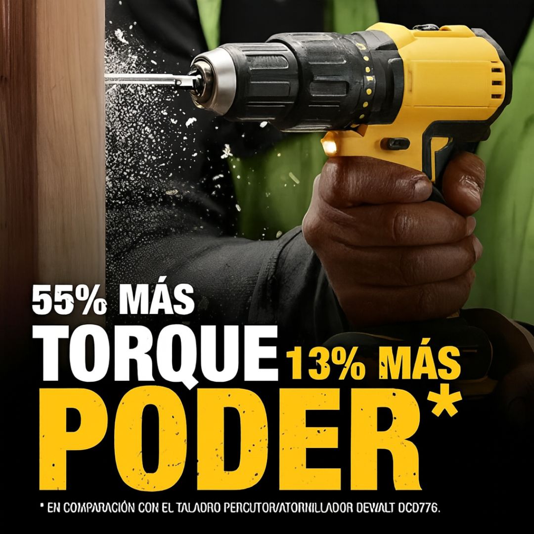 ¡ÚLTIMAS PIEZAS DISPONIBLES! TALADRO INALÁMBRICO CON 2 BATERÍAS, CAJA DE HERRAMIENTAS, 26 ACCESORIOS DE REGALO, CARGADOR Y 2 REGALOS ADICIONALES