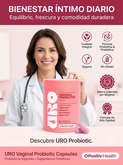 URO — Probióticos Vaginales 60 cápsulas | Apoyo para flora íntima y bienestar urinario