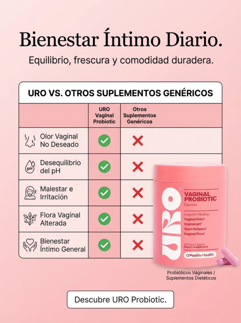 URO — Probióticos Vaginales 60 cápsulas | Apoyo para flora íntima y bienestar urinario
