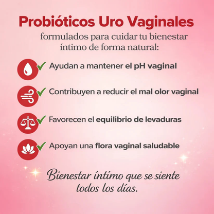 URO — Probióticos Vaginales 60 cápsulas | Apoyo para flora íntima y bienestar urinario
